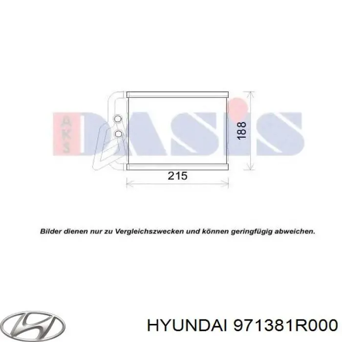 971381R000 Hyundai/Kia radiador de calefacción