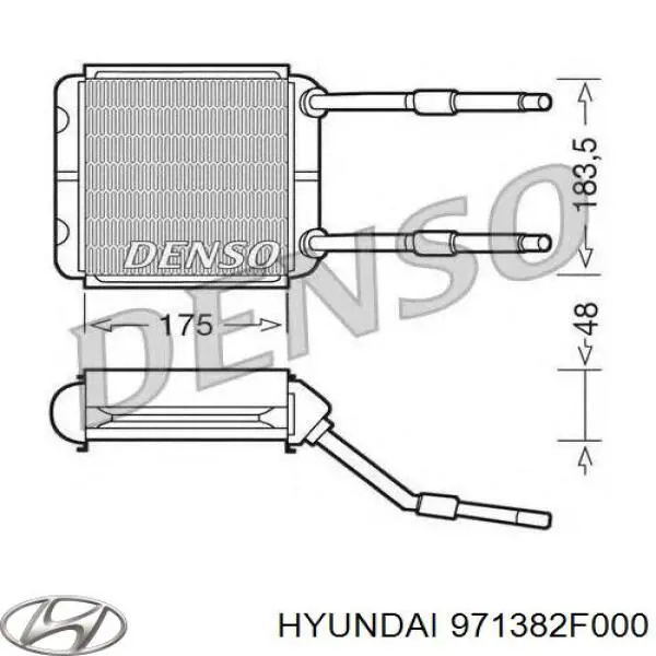 Radiador calefacción 971382F000 Hyundai/Kia