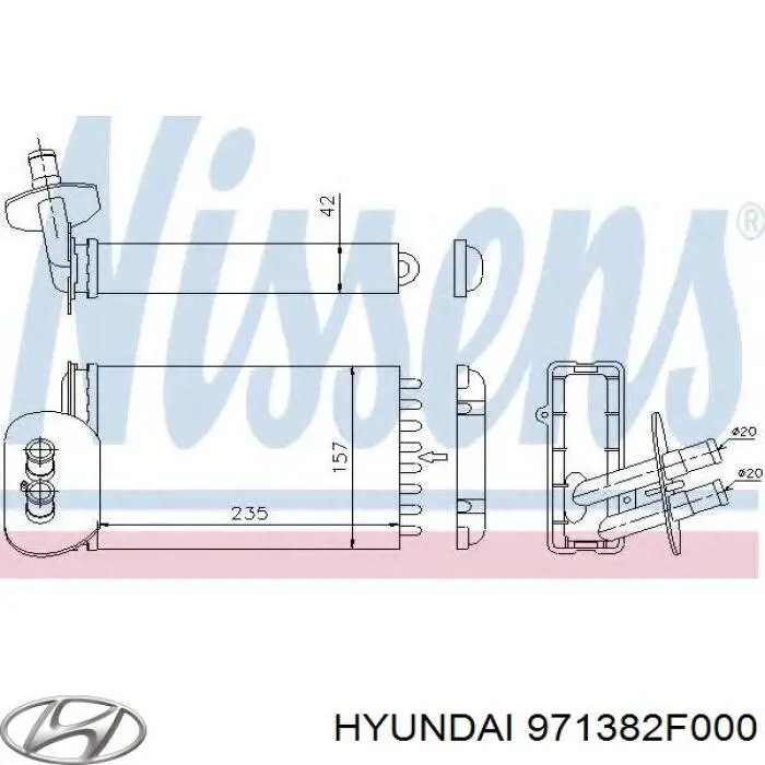 971382F000 Hyundai/Kia radiador calefacción