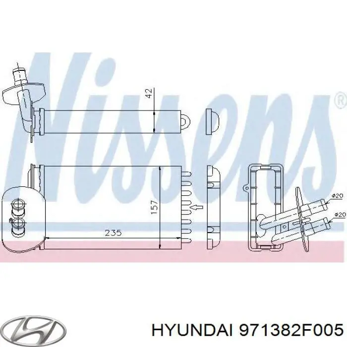 971382F005 Hyundai/Kia radiador de calefacción