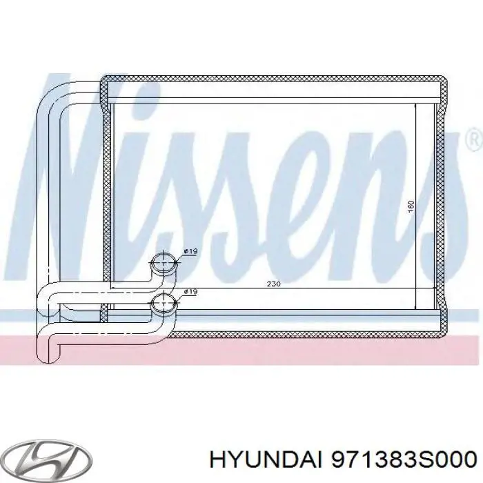 971383S000 Hyundai/Kia radiador de calefacción