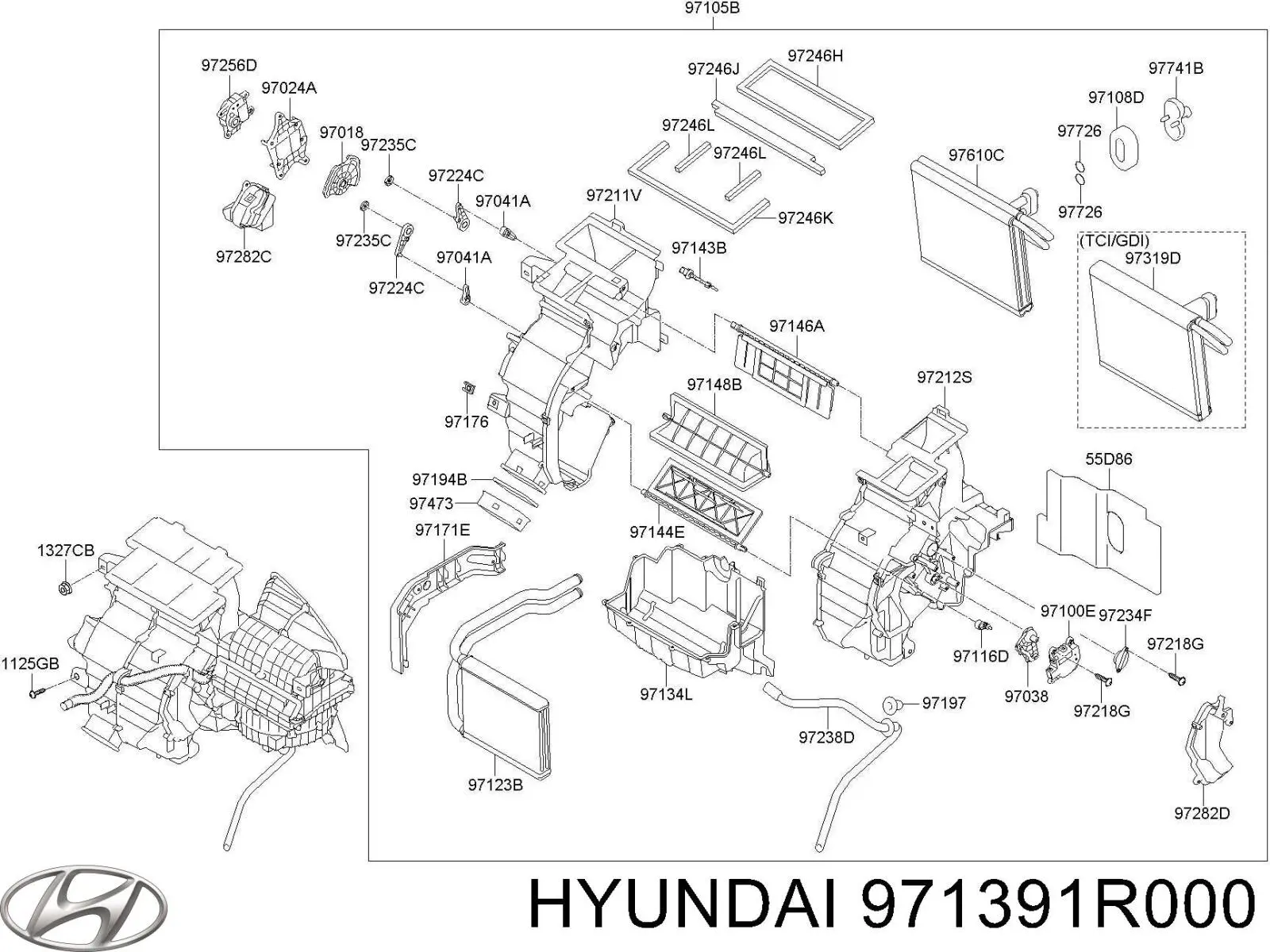 Evaporador, aire acondicionado para Hyundai Accent IV RB