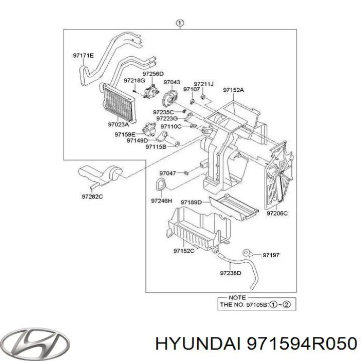 971594R050 Hyundai/Kia elemento de reglaje valvula mezcladora actuador de compuerta