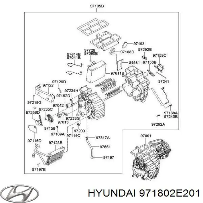 971802E201 Hyundai/Kia sensor de temperatura del interior