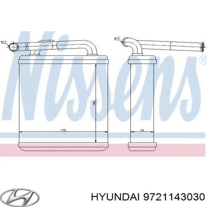 Comprar 9721143030 Hyundai/Kia Radiador calefacción