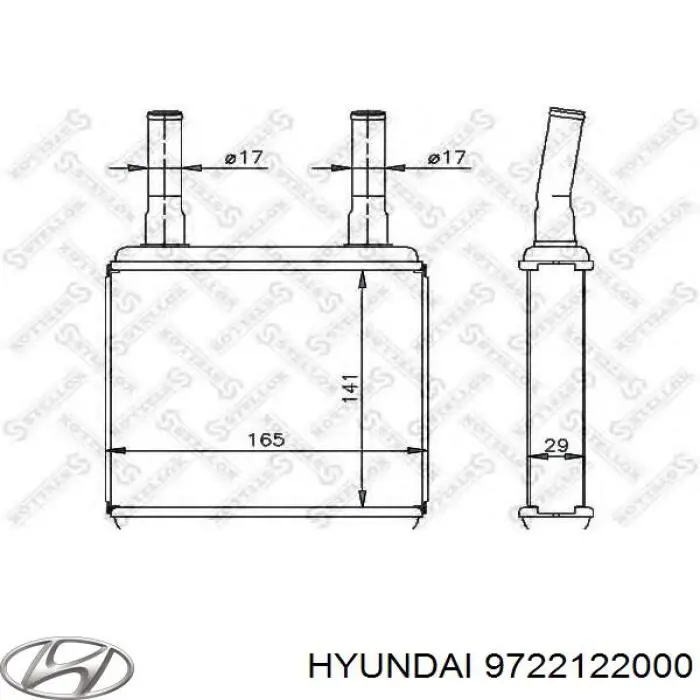 Radiador de calefacción Hyundai/Kia 9722122000 precio, desde 41,71 EUR