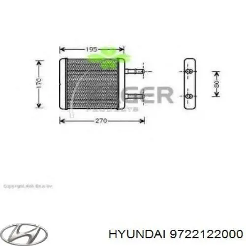 Comprar 9722122000 Hyundai/Kia Radiador calefacción