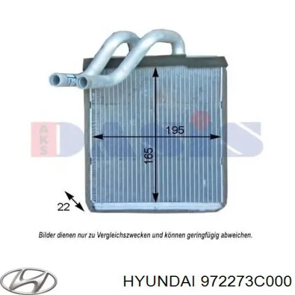 Comprar 972273C000 Hyundai/Kia Radiador calefacción