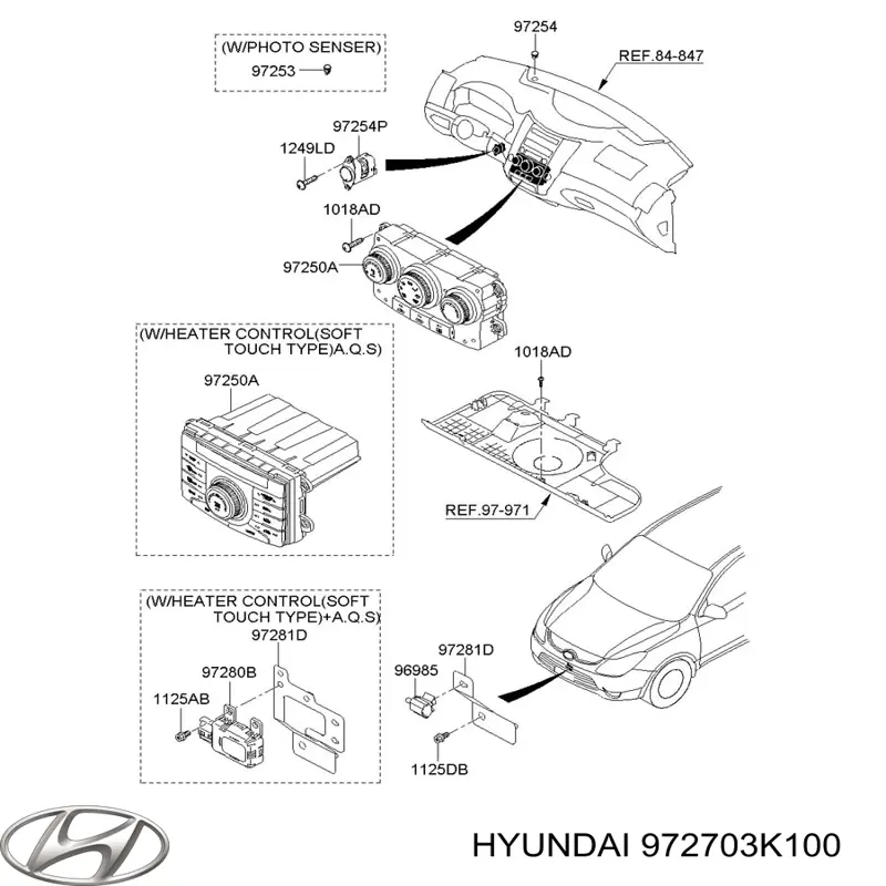 Sensor de temperatura del interior para Hyundai Santa Fe 