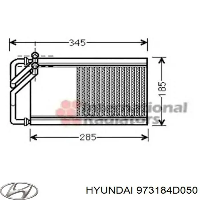 973184D050 Hyundai/Kia radiador de calefacción