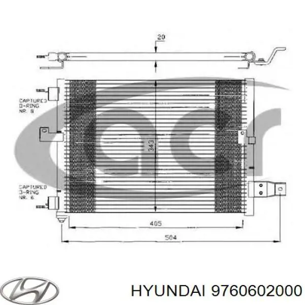 9760602000 Hyundai/Kia condensador aire acondicionado