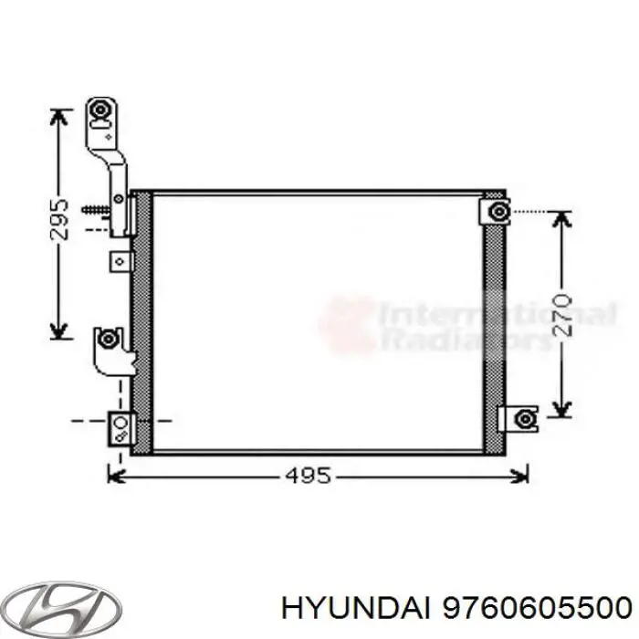 9760605500 Hyundai/Kia condensador aire acondicionado