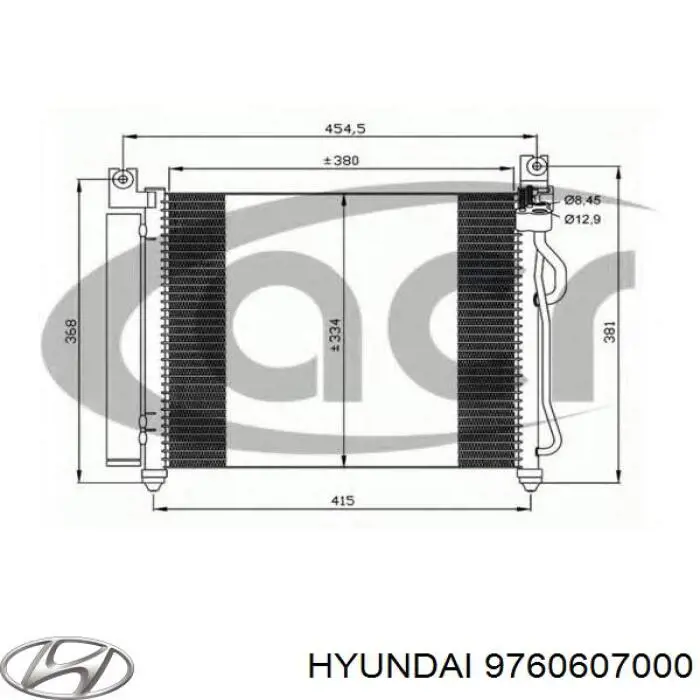 9760607000 Hyundai/Kia condensador aire acondicionado