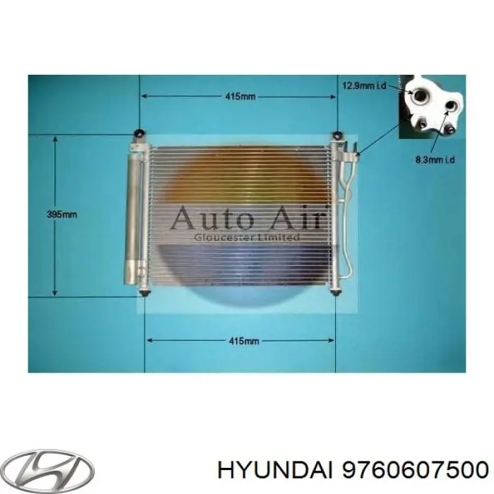 9760607500 Hyundai/Kia condensador aire acondicionado