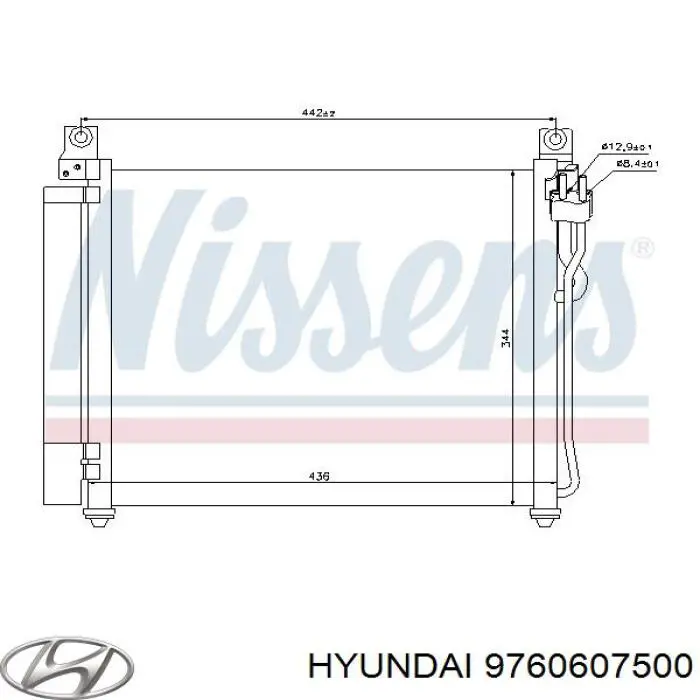 9760607550 Hyundai/Kia Radiador de aire acondicionado