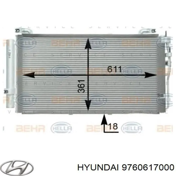Comprar 9760617000 Hyundai/Kia Condensador de aire acondicionado