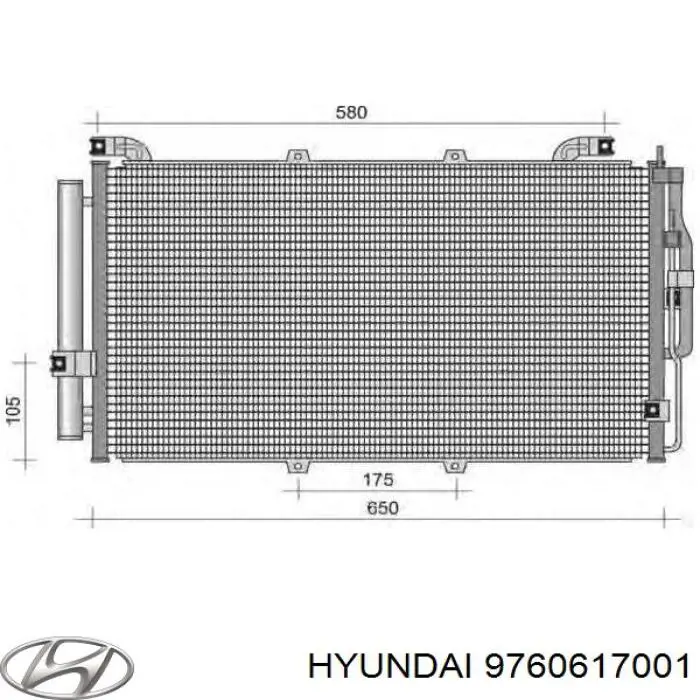 9760617001 Hyundai/Kia condensador aire acondicionado