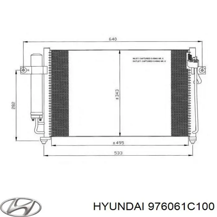 Comprar 976061C100 Hyundai/Kia Condensador de aire acondicionado