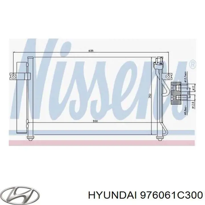 976061C300 Hyundai/Kia condensador aire acondicionado