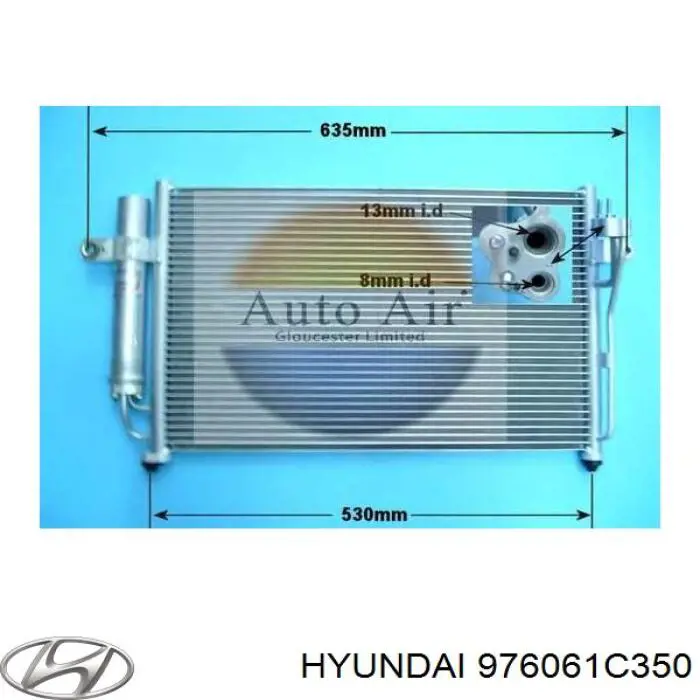 976061C350 Hyundai/Kia condensador aire acondicionado