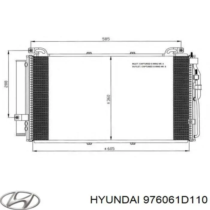 976061D110 Hyundai/Kia Radiador de aire acondicionado