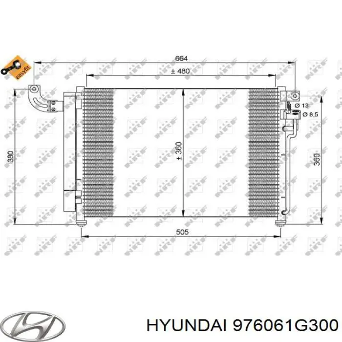 Aire acondicionado capacitor Hyundai/Kia 976061G300 precio, desde 100,28 EUR