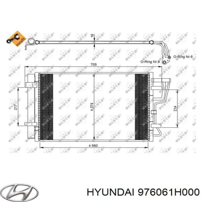 976061H000 Hyundai/Kia condensador aire acondicionado