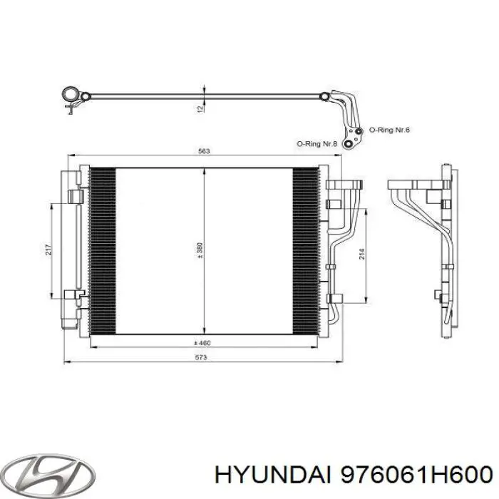 976061H600 Hyundai/Kia condensador aire acondicionado