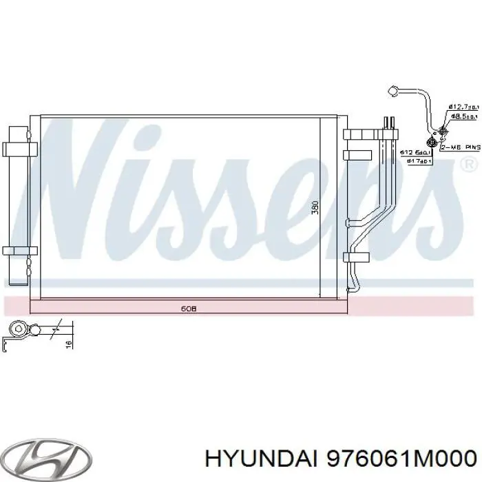 976061M000 Hyundai/Kia condensador aire acondicionado