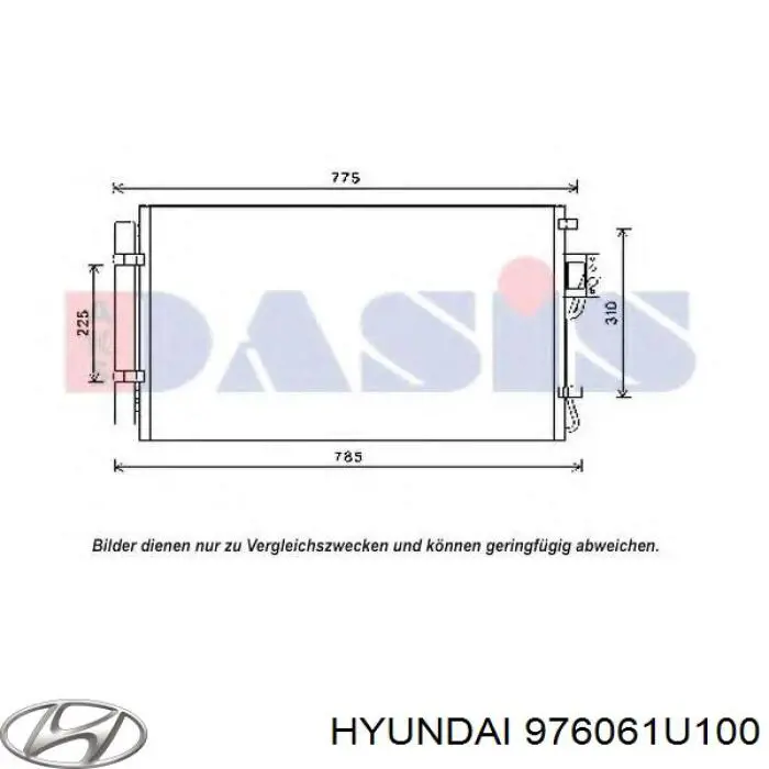 976061U100 Hyundai/Kia condensador aire acondicionado