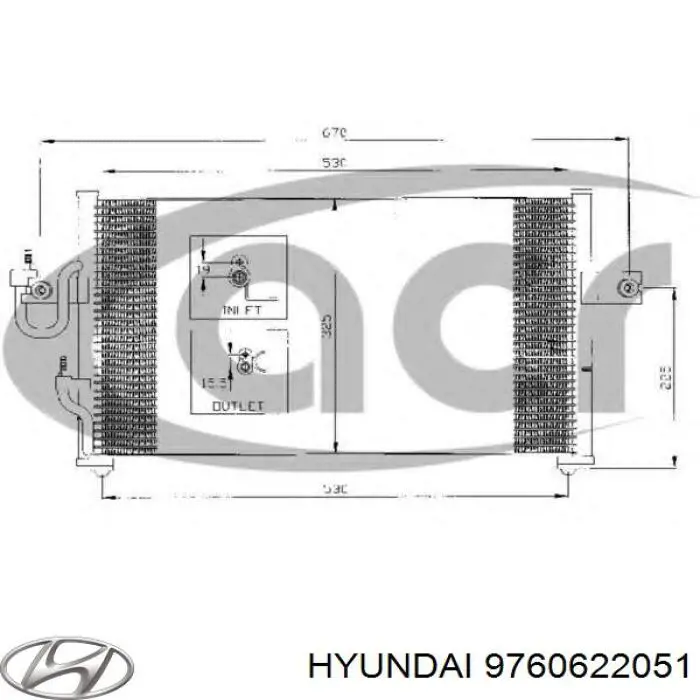 Condensador Hyundai/Kia 9760622000