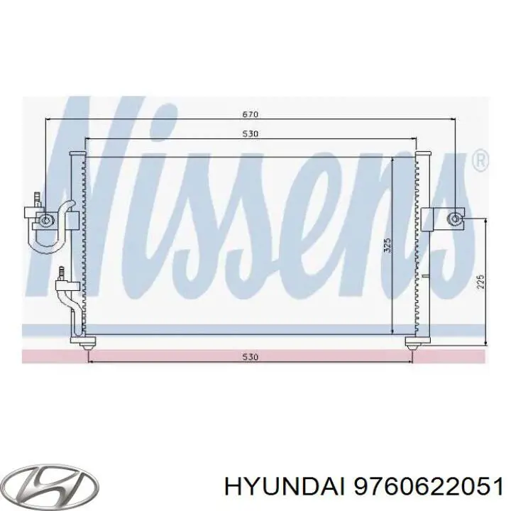 9760622000 Hyundai/Kia Radiador de aire acondicionado