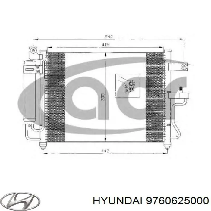 9760625000 Hyundai/Kia condensador aire acondicionado