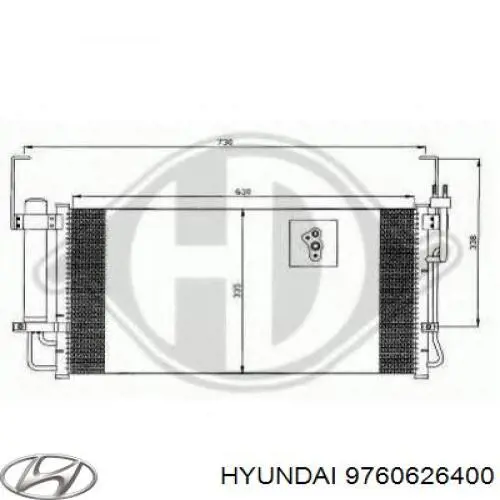 9760626400 Hyundai/Kia condensador aire acondicionado