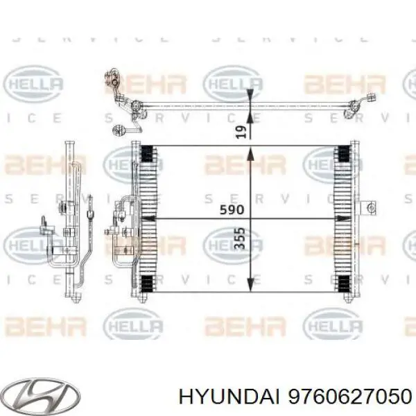 Radiador de aire acondicionado para Hyundai Coupe I RD