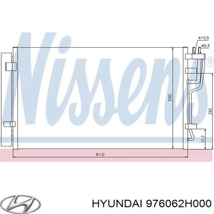 Comprar 976062H000 Hyundai/Kia Condensador de aire acondicionado
