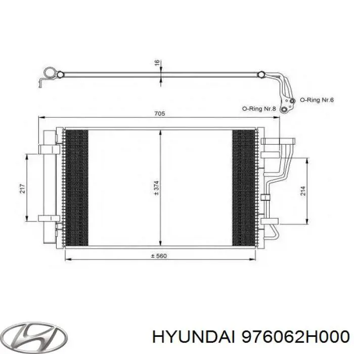 976062H000 Hyundai/Kia condensador aire acondicionado