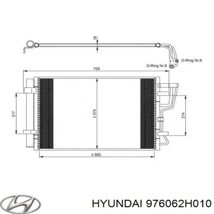 976062H010 Hyundai/Kia condensador aire acondicionado