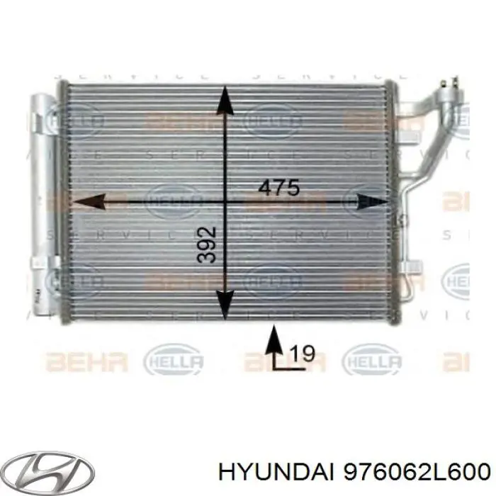976062L600 Hyundai/Kia condensador aire acondicionado