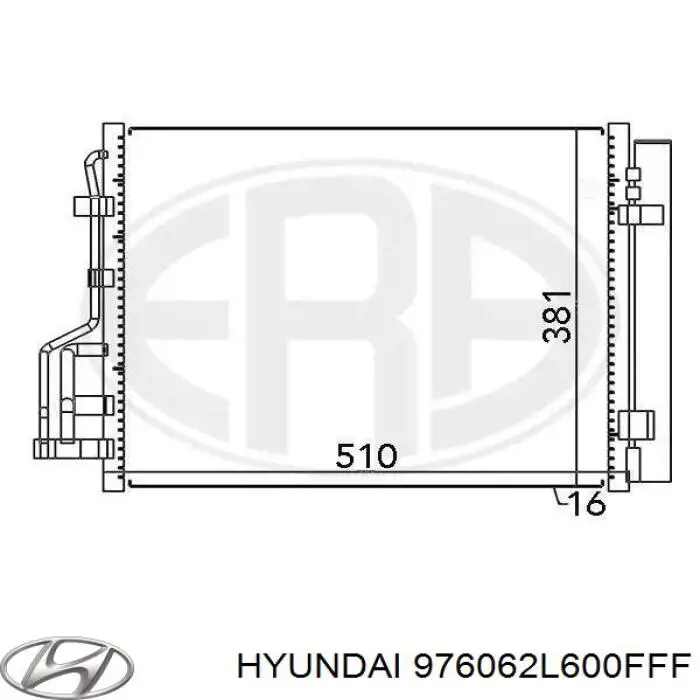 976062L600FFF Hyundai/Kia condensador aire acondicionado