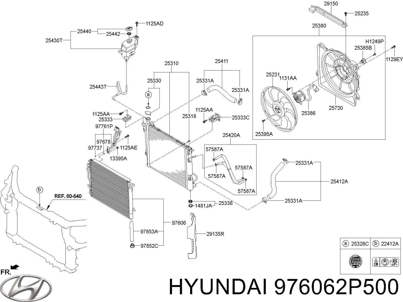 Condensador aire acondicionado 976062P500 Hyundai/Kia