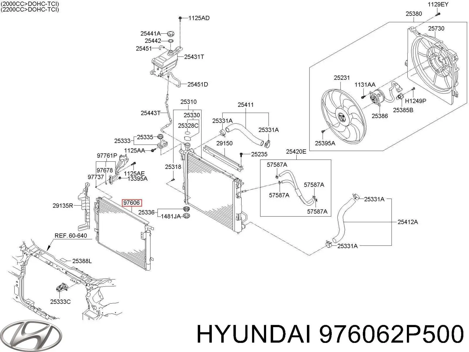 Comprar 976062P500 Hyundai/Kia Condensador de aire acondicionado