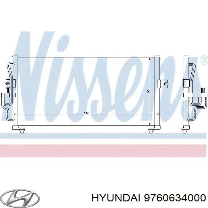 9760634000 Hyundai/Kia condensador aire acondicionado