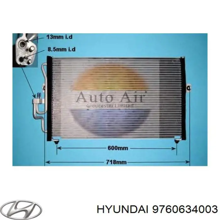 Radiador de aire acondicionado para Hyundai Sonata 