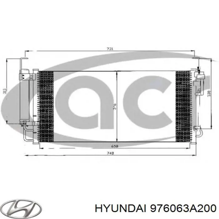 97606-3A200 Hyundai/Kia condensador aire acondicionado