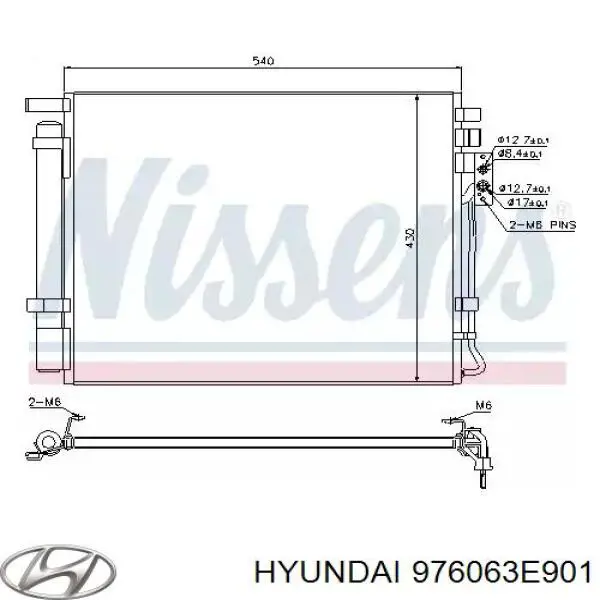 Condensador aire acondicionado 976063E901 Hyundai/Kia