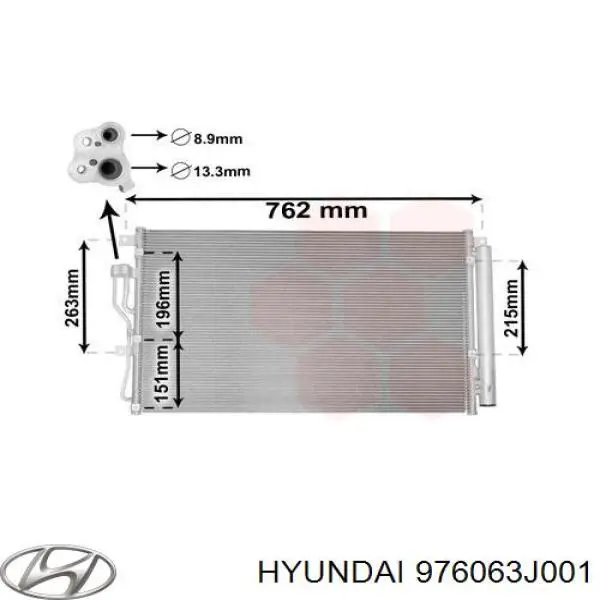 97606-3J001 Hyundai/Kia condensador aire acondicionado