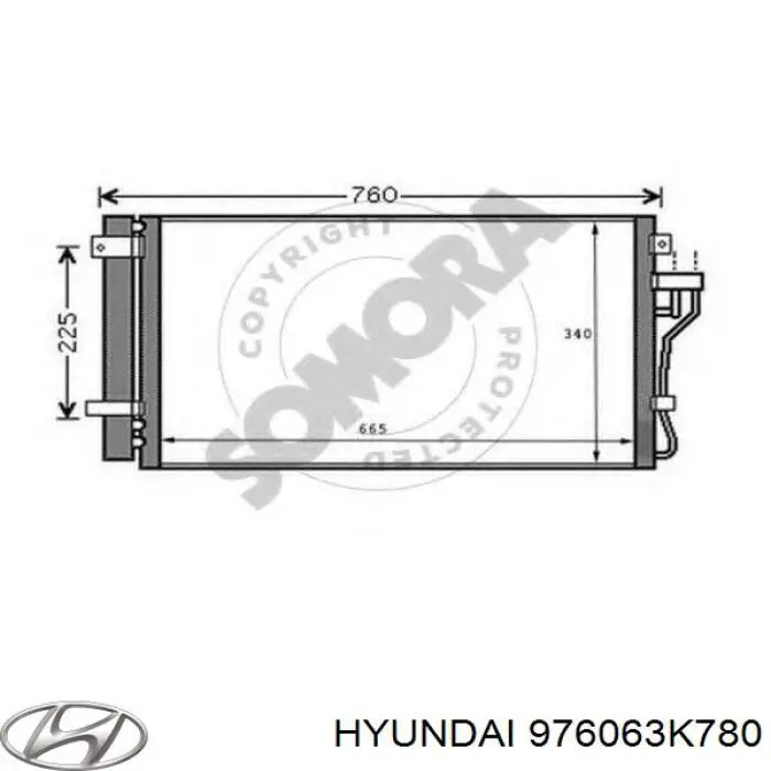 976063K780 Hyundai/Kia condensador aire acondicionado