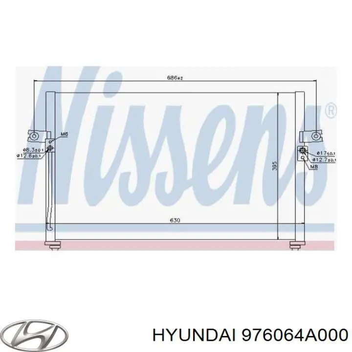 976064A000 Hyundai/Kia condensador aire acondicionado