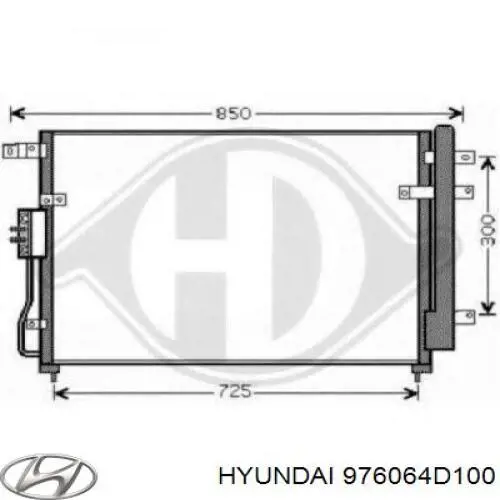 Condensador aire acondicionado 976064D100 Hyundai/Kia